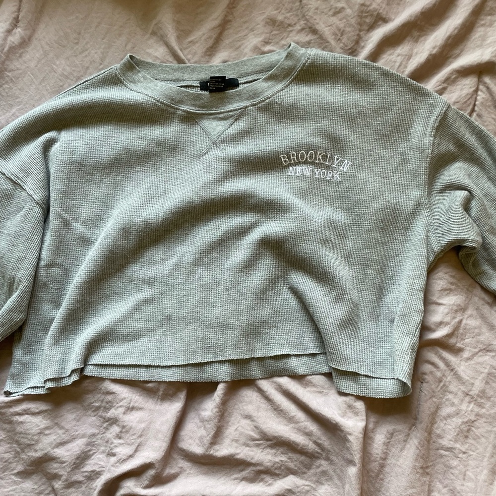 Forever 21 soft gray waffle-knit tee.  Size M.  Really soft and comfy.